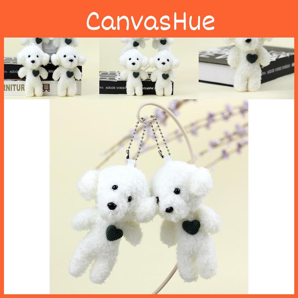 Cute Miniature Teddy Dog Plush Keyring Stuffed Poodle Toy Heart-shaped Puppy