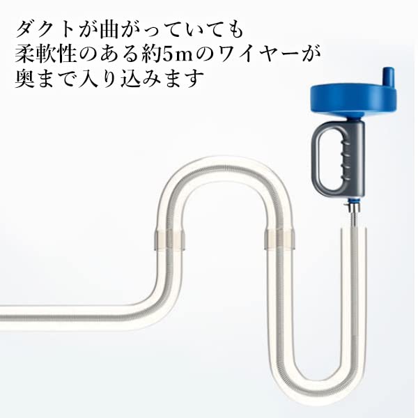 5m Rotating Pipe Cleaner with Pipe Brush for Drain Clearance, Bathroom, Toilet, Kitchen, and Bathroom Use