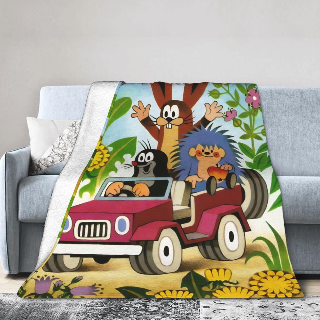 Mole Krtek Kleiner Maulwurf Cartoon Decken Korallenfleece Plüsch Sommer Weiche Überwurfdecken für Bett Outdoor Plüsch Dünne Steppdecke
