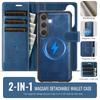 2-in-1 Magnetic Detachable Wallet Case for Samsung Galaxy S24/S24 Plus/S24 Ultra - PU Leather, Card Slots, Wireless Charging, 360° Protection