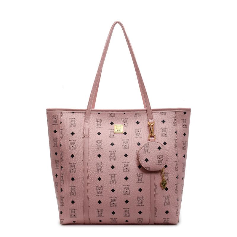 

Сумка большой вместимости женская новая простая и универсальная на плечо для покупок, сумка-тоут для учебы и работы no hanging bag. розовый