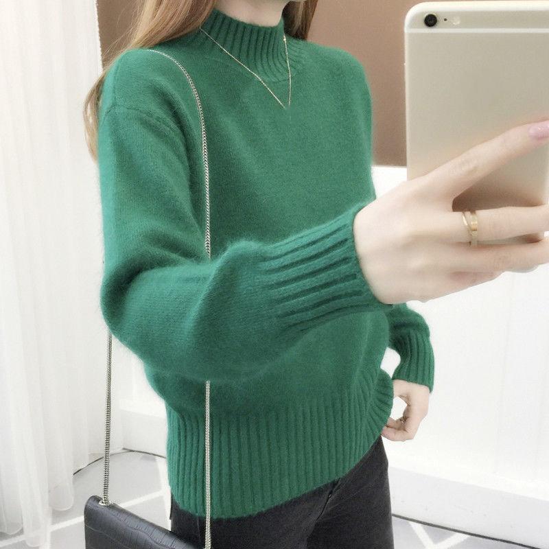 Fashion Turtleneck Sweater Women Autumn Winter Pullover Jumper Pull Streetwear Casual Knitted Sweater