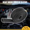 Fiberglass Heat Wire Shield Sleeve Heat Shield 3.2Ft 10Mm 3/8" For Car Wire