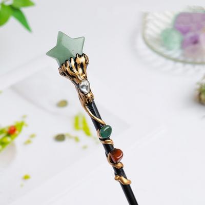 Creative Crystal Ball Crystal Magic Wand Halloween Prop Lucky Tumble Fairy Stick DIY Handmade Witch Magic Scepter Decorative