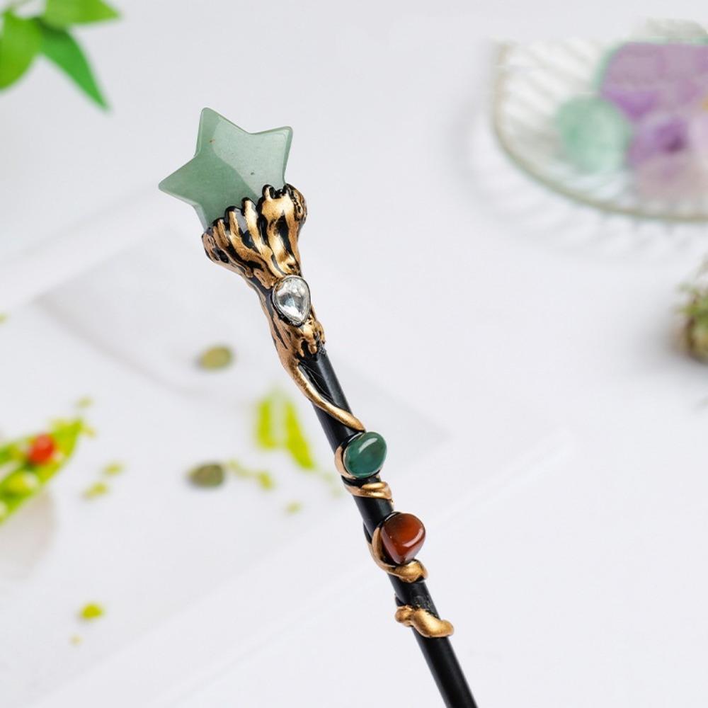 DIY Handmade Fairy Stick Halloween Prop Magic Scepter Creative Crystal Magic Wand Holiday Gift