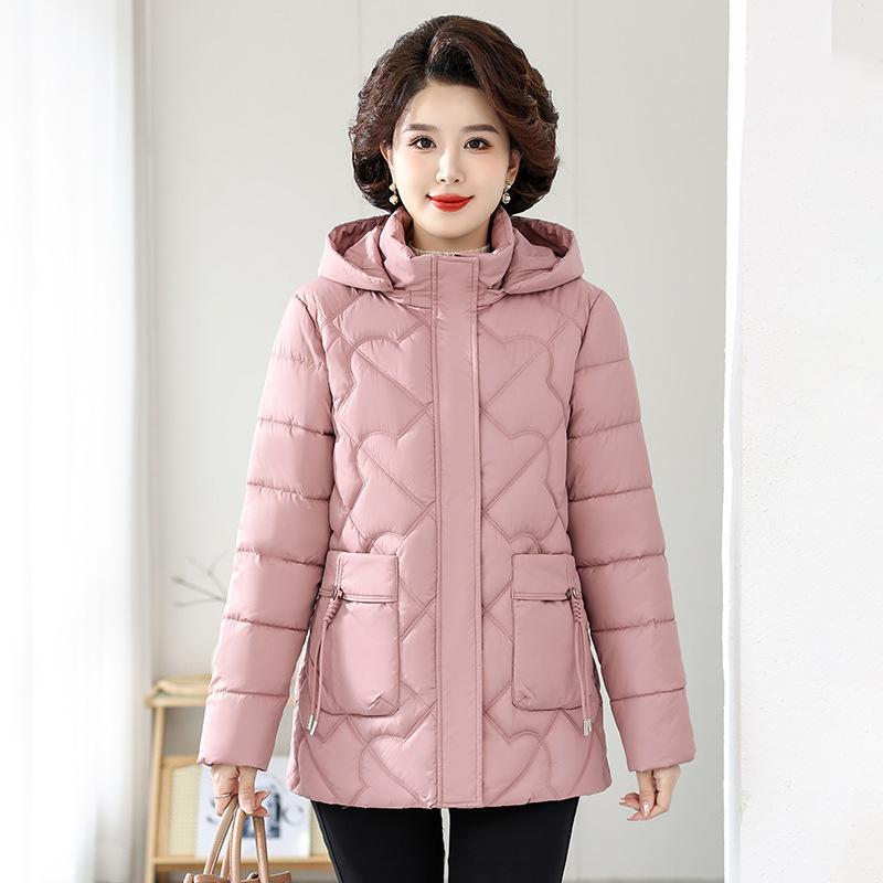 

2025 Осень/Зима Утепленная куртка средней длины Модная хлопковая куртка Женская зимняя одежда Новая куртка с характером XXXXL розовый