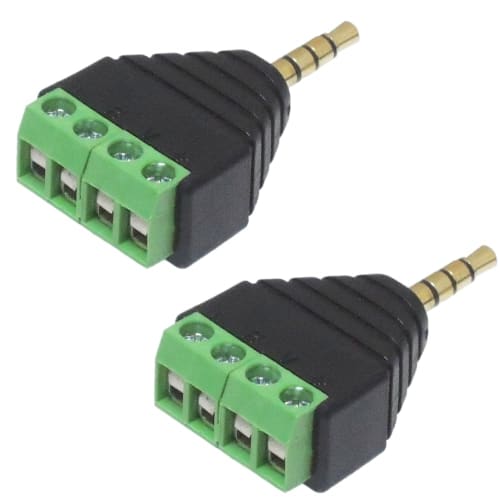 

KAUMO 3,5 мм стерео мини-штекер, 4-контактный, винтовые клеммы, позолоченный (2 куска)