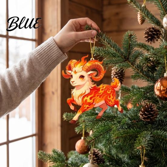 Acrylic Farm Animal Xmas Tree Sheep Hanging Goat Ornament Ornaments Christmas Decoration for 2D Flat