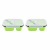 2PCS 2 Compartments Collapsible Lunch Box Silicone Portable Storage Bowl  For Meal Prep