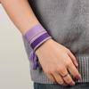 Adjustable European & American Fashion Embroidered Polyester-Cotton Tassel Bracelet with Customizable Logo