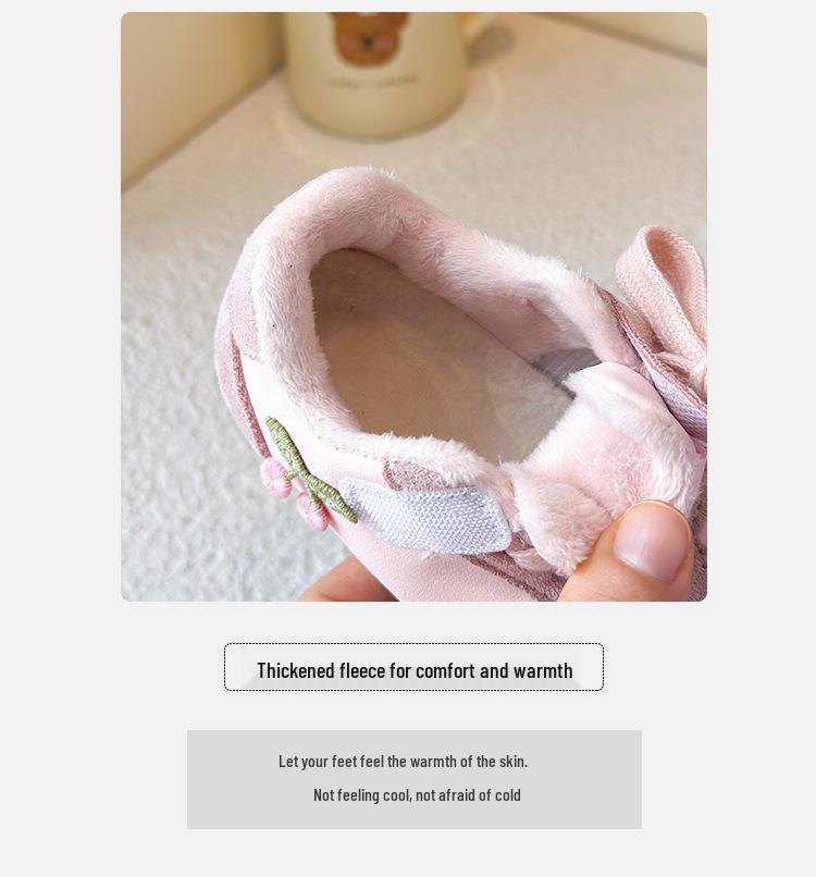 Girls' Princess Velvet Sneakers - New 2025 Autumn/Winter Toddler & Children's Casual Board Shoes