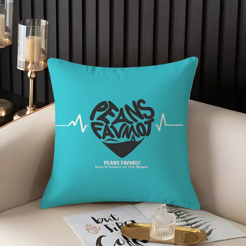 Pillow Case Creative Love Letters Home Dorm Chair Back Short Plush Double-sided Printing Office Nap Time Cushion Cover