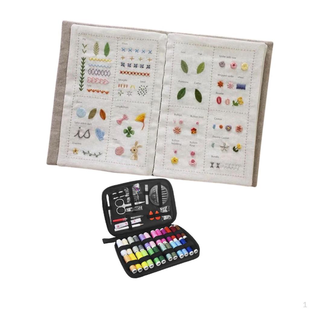 DIY Stitch Book Guide Educational Practice Craft with Tools for Beginners Embroidery