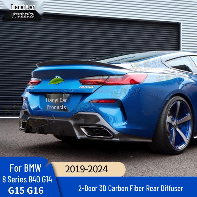 BMW 8 Series G14 G15 G16 840i 3D Style Carbon Fiber Rear Tail Diffuser Body Kit