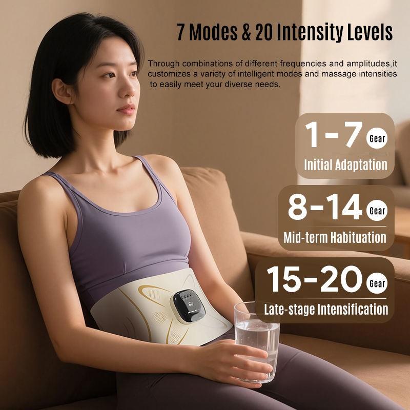 EMS Pulse Microcurrent Waist Massager Sweat Waist Support Abdominal Compression Belt Electric Gua Sha Training Tool