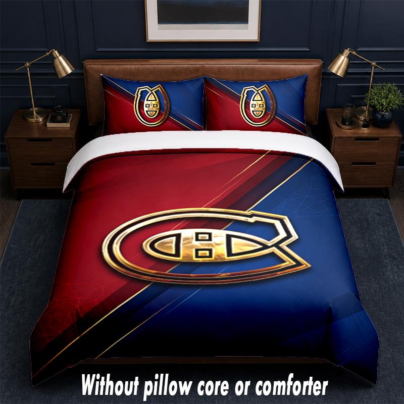 Montreal Canadiens Design Bed Bedding Set 1 Duvet Cover + 2 Pillowcases Soft Breathable Household Bed Linens