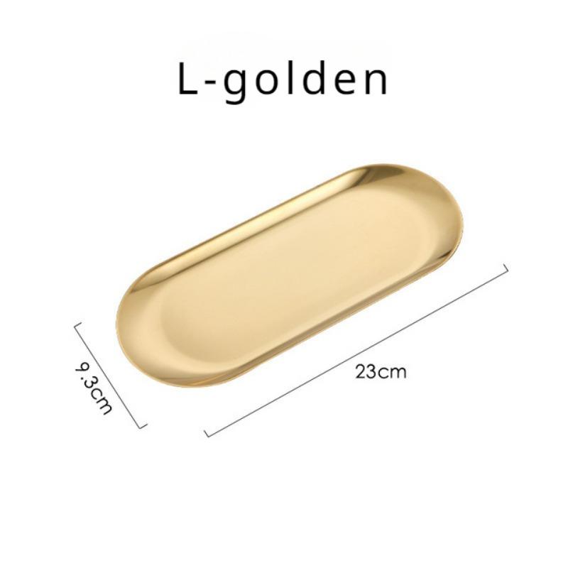 Stainless Steel Gold Dining Plate Dessert Plate Nut Fruit Cake Tray Snack Kitchen Plate Western Steak Kitchen Dish