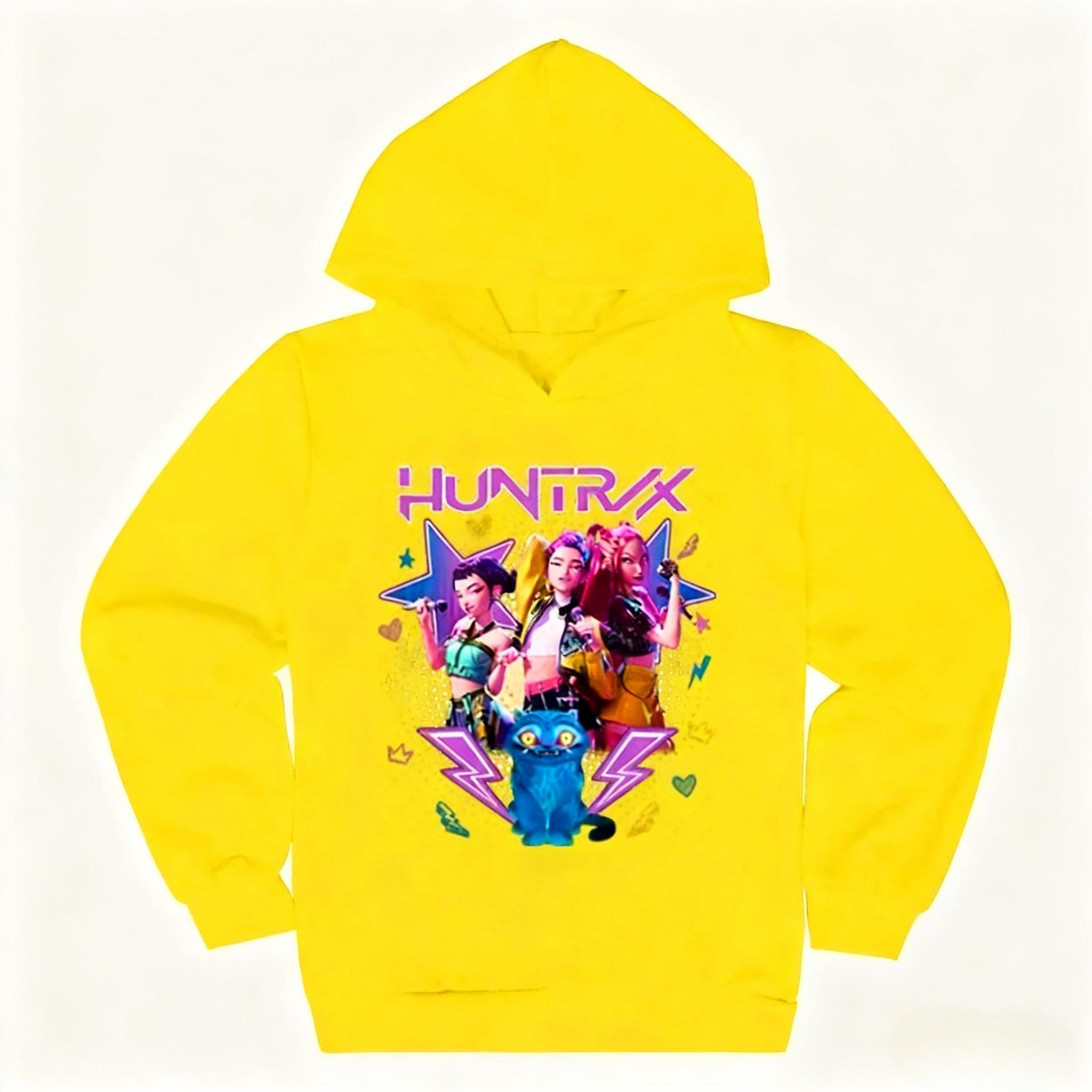 

Kpop Мисливець на демонів Дитячий одяг Модні повсякденні худі Фільм Мультфільм Дитячі Дівчачі Толстовки з капюшоном 150 жовтий