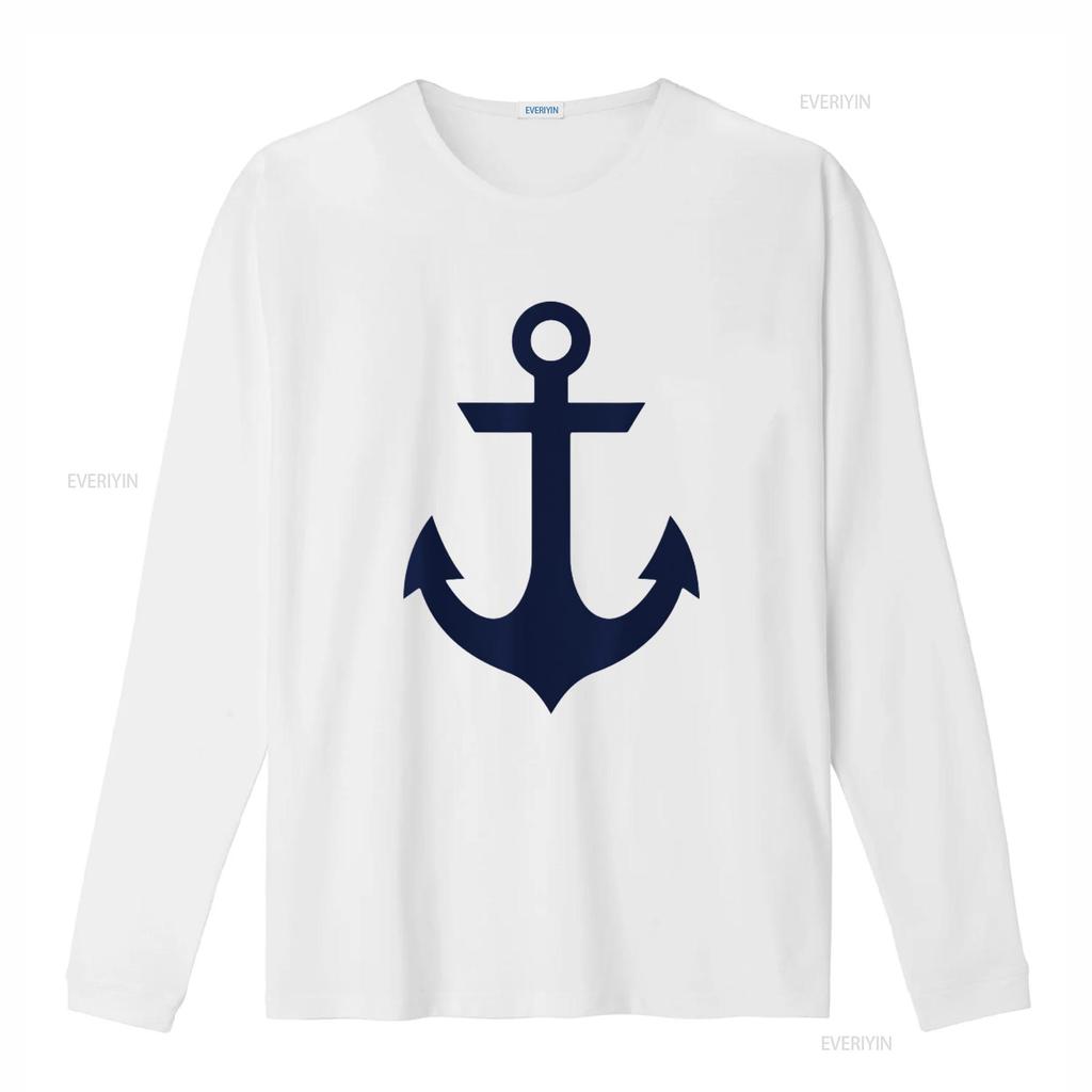 Mens Preppy Nautical Anchor S for Sailors Boaters Yachting T Shirt White Vintage Washed Comfortable Streetwear Stretched