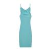 QICED Kadın Modası Yaz İlkbahar Düz Renk Baskı Kolsuz Günlük Elbiseler