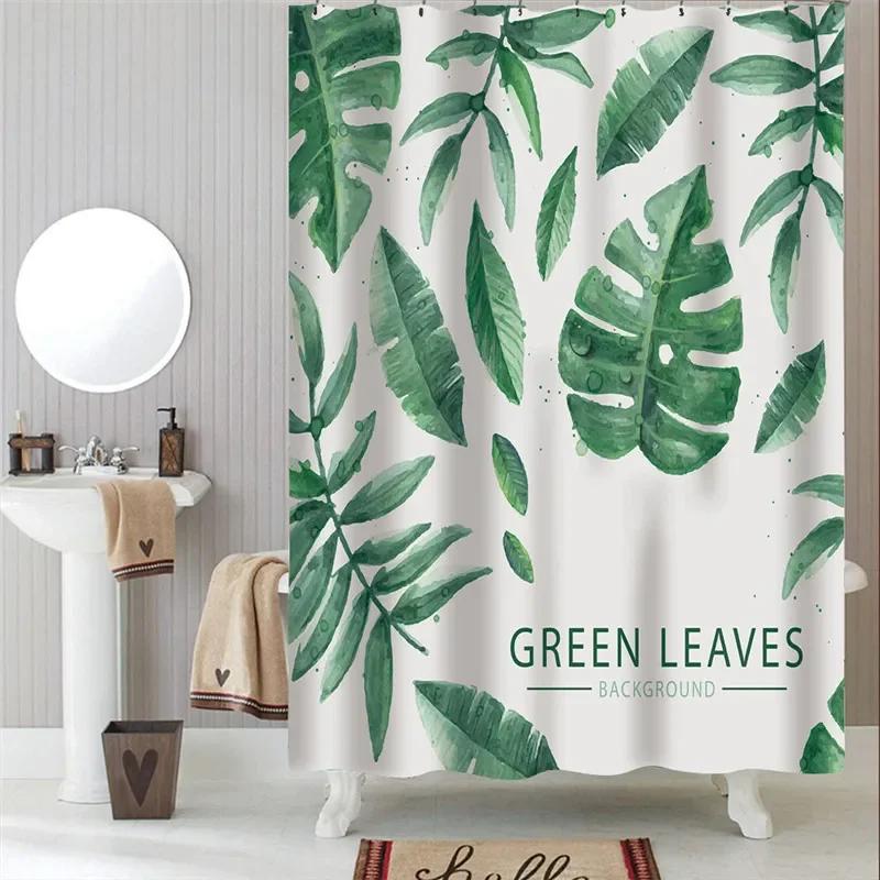Waterproof Bath Curtains 100% Polyester Fabric Shower Curtain Thinking Elephant Printed Home Decoration Background Screen Decor