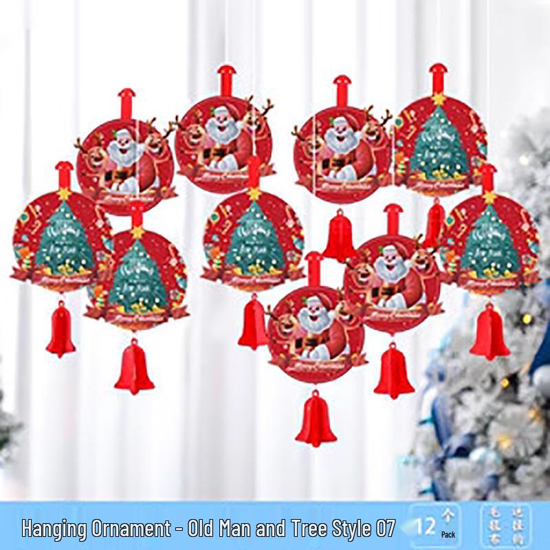 Christmas Decorations: Pull Flags, Tassel Pendants, and Ornaments for Indoor and Window Displays