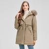 New big fur collar down cotton clothes women's medium and long waist winter outdoor pie to overcome warm cotton-padded jacket