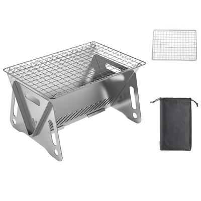 Parrillas Portátiles Plegables a Pequeña Escala para Viaje, Parrilla de Mesa de Acero Inoxidable para Cocina al Aire Libre, Camping, Horno de Patio Trasero