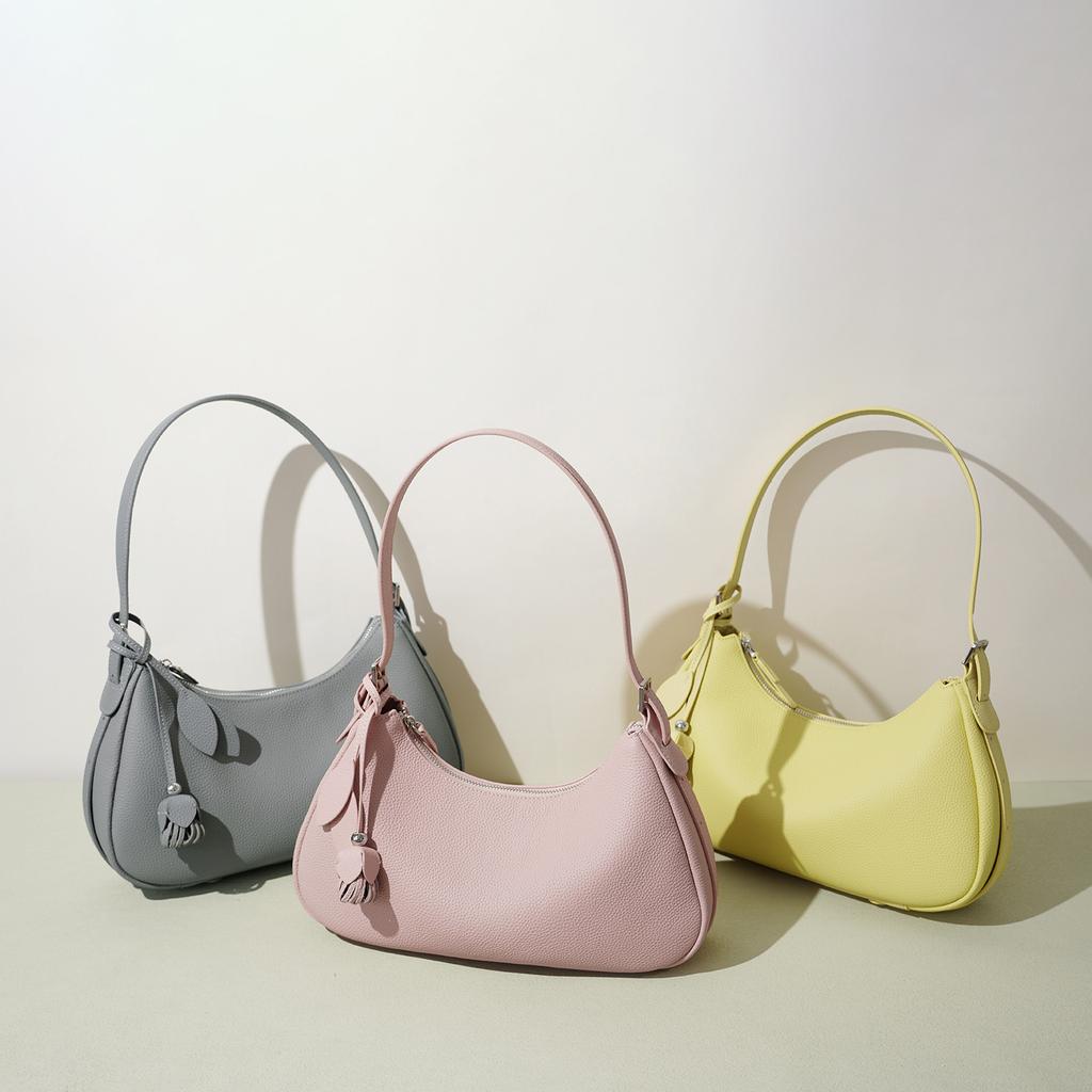 2026 New Arrival Women Crescent Underarm Bag Niche Minimalist Candy Color Single Shoulder Handbag Purse