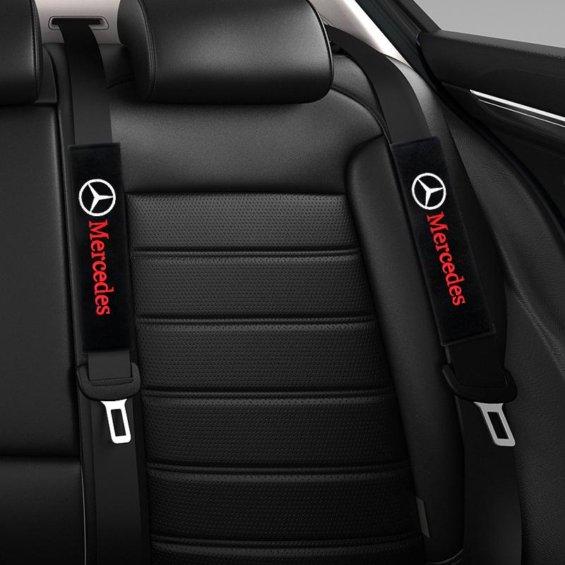 DAR4 2Pcs Car Seat Belt Pad Safety Belt Shoulder Cover Protection For Mercedes Benz W210 W211 W212 W221 W222 A C E G S R CLS CLA CLK