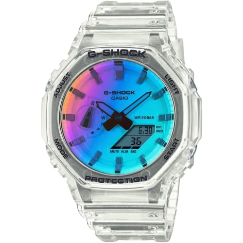 

Casio G-Shock Лімітована серія Іризуючий колір Casio Аналогово-цифровий Скелетон Годинник Райдужний GA-2100SRS-7A Закордонна модель