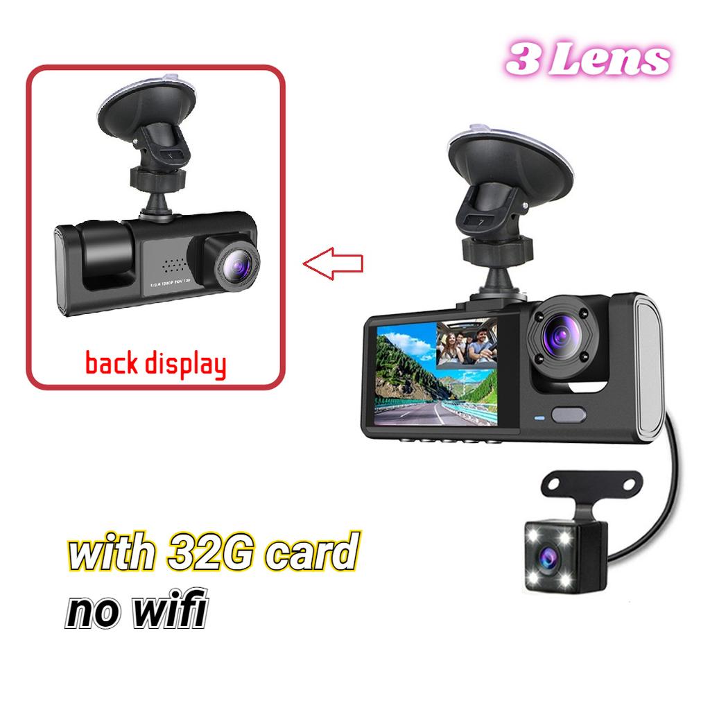 Car Dash Camera, 2-inch IPS Screen, 2/3 Lenses, Infrared Night Vision DVR Recorder, In-car DVR