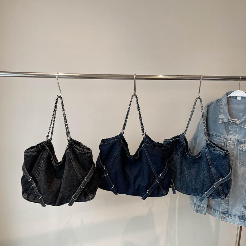 Vintage Denim Bag Women's Chain Underarm Shoulder Bag