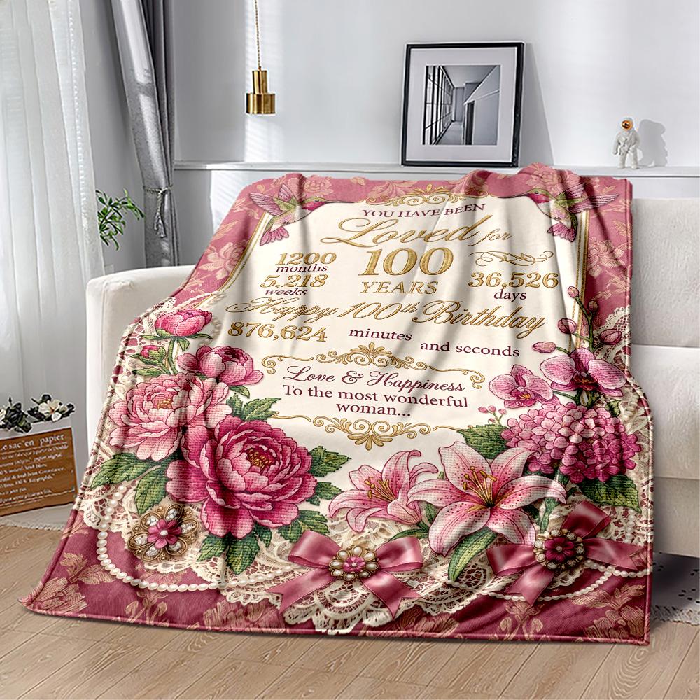 Celebrate Years Love Blanket Ultra-Soft Perfect for Chair Bedding Couch for All Seasons Digital Print Perfect Gift for Relatives and Friends