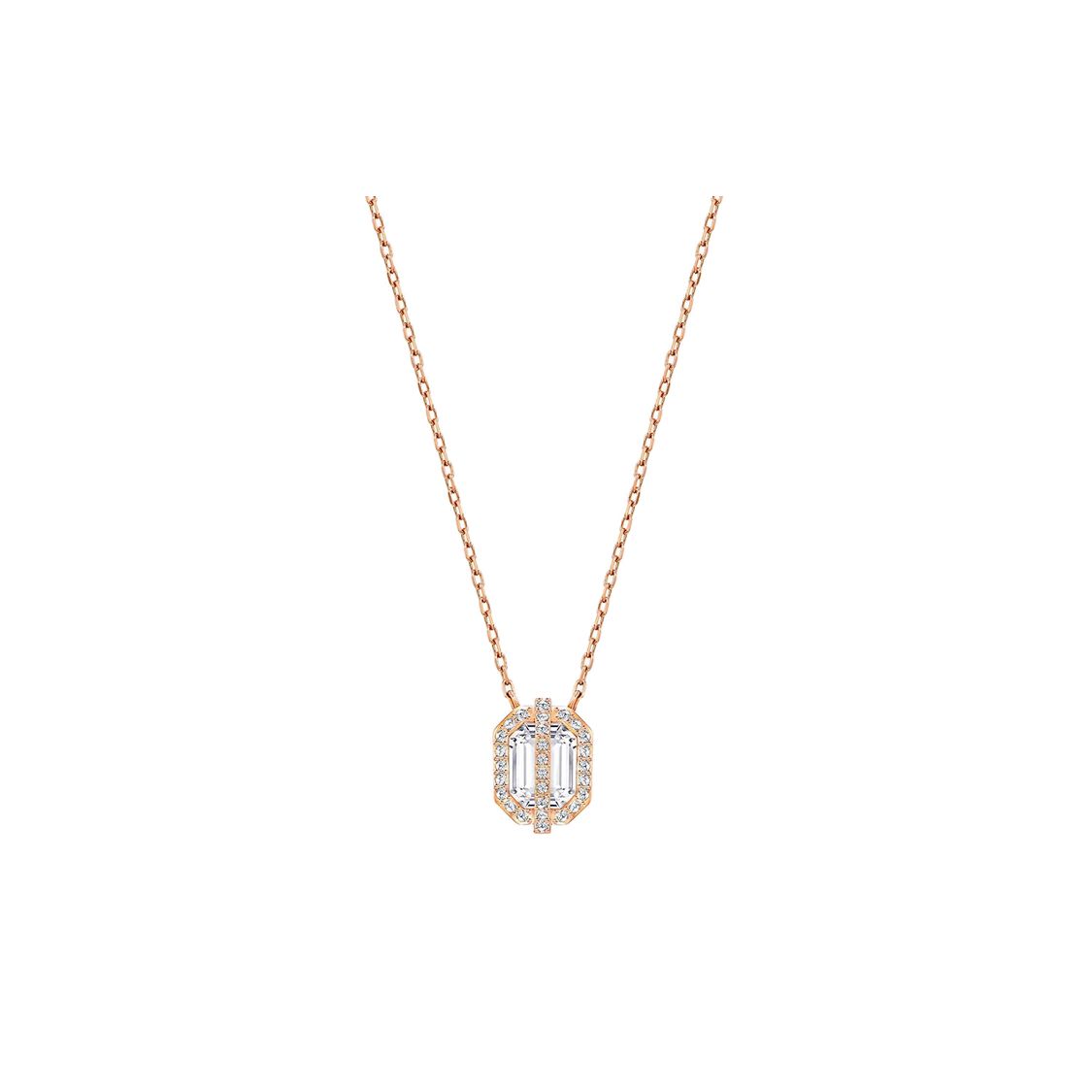 

Swarovski Favor Octagonal Crystal Pendant Necklace Women necklace Rose-Gold 5226274 Box (Random Color)