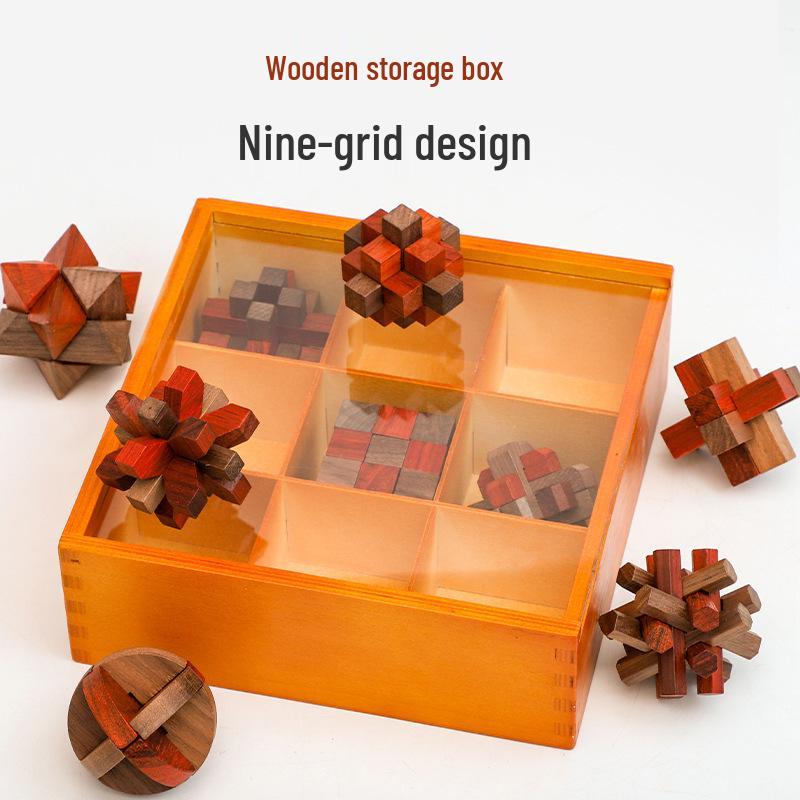 

Класичні Дерев яні Розвиваючі Іграшки: Гра-головоломка Замок Конгмінга та Лубаня для дітей та дорослих