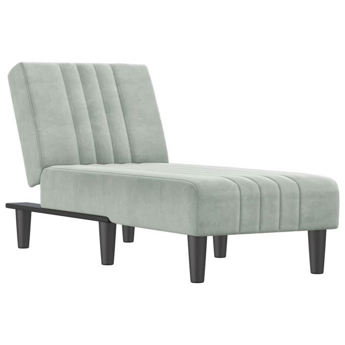 VidaXL Chaise Longue Light Grey Velvet 352826