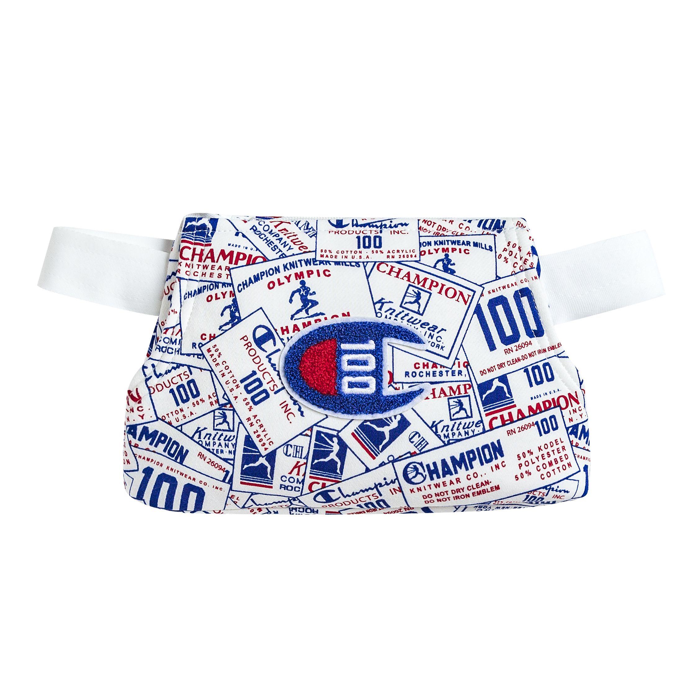 

Champion 100th Anniversary Commemorative Logo All Over Print Sports Trend Cotton Waist Bag Unisex bags White Blue CH1109-110 White Blue