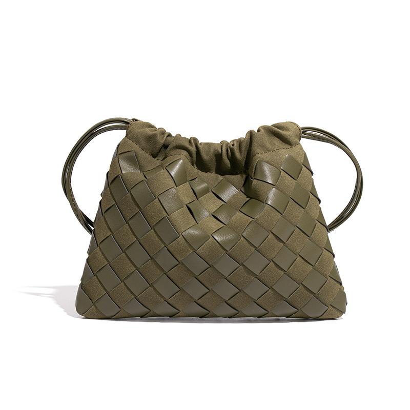 

Frosted splicing woven garbage bag bag bag women s pleated cloud bag drawstring lucky bag bag shoulder crossbody small mobile phone bag