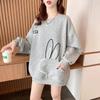 New Loose Niche Long-sleeved Jacquard Top Ins Trend Style Printed Rabbit Thin Sweatshirt Women