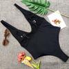 Elegant Women's One-piece Swimsuit With Deep-v Design And Padded Bra For Stylish Beach Adventures