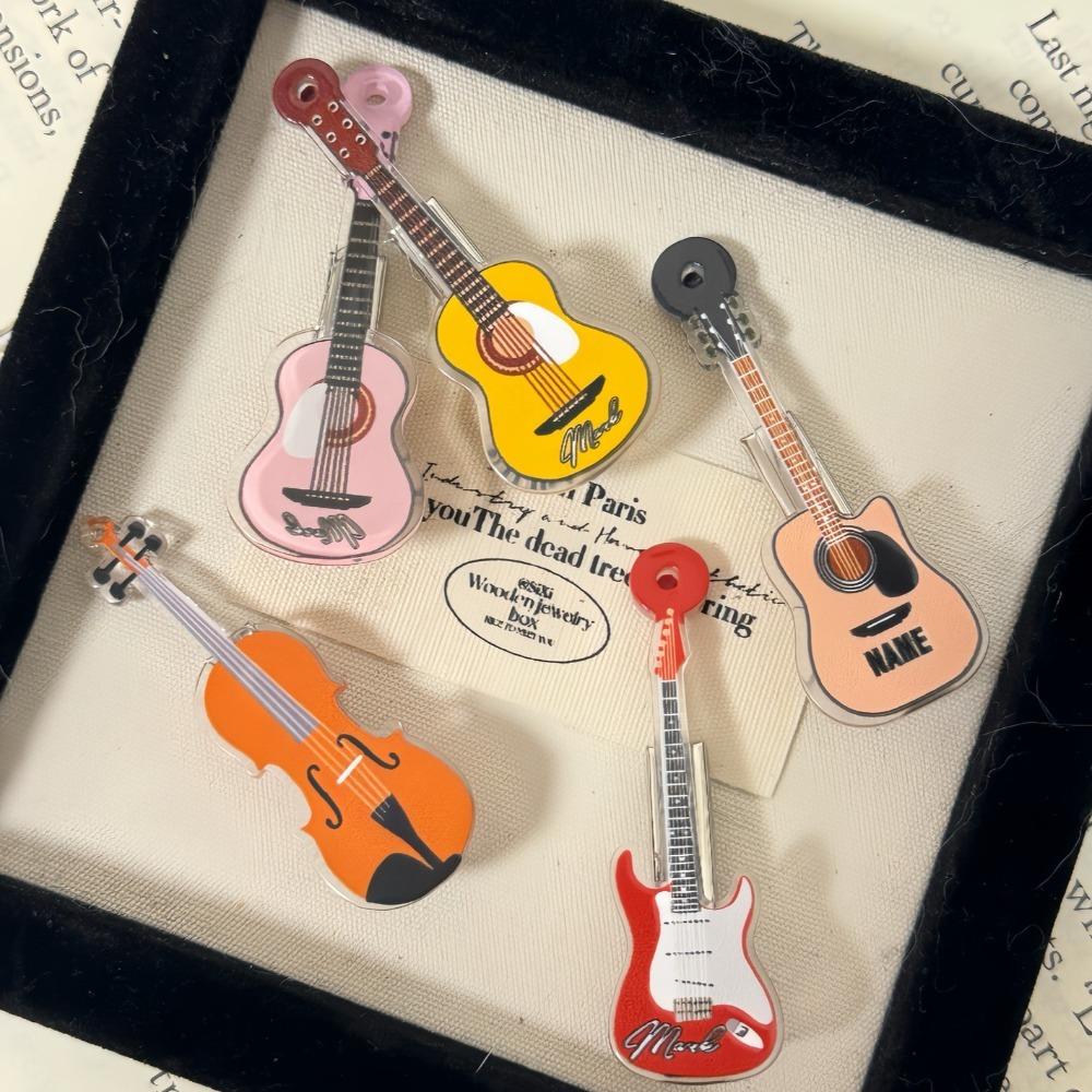 Sweet Guitar Hair Clip Korean Style Musical Instrument Hair Clip Mini Violin Hairclip Daily