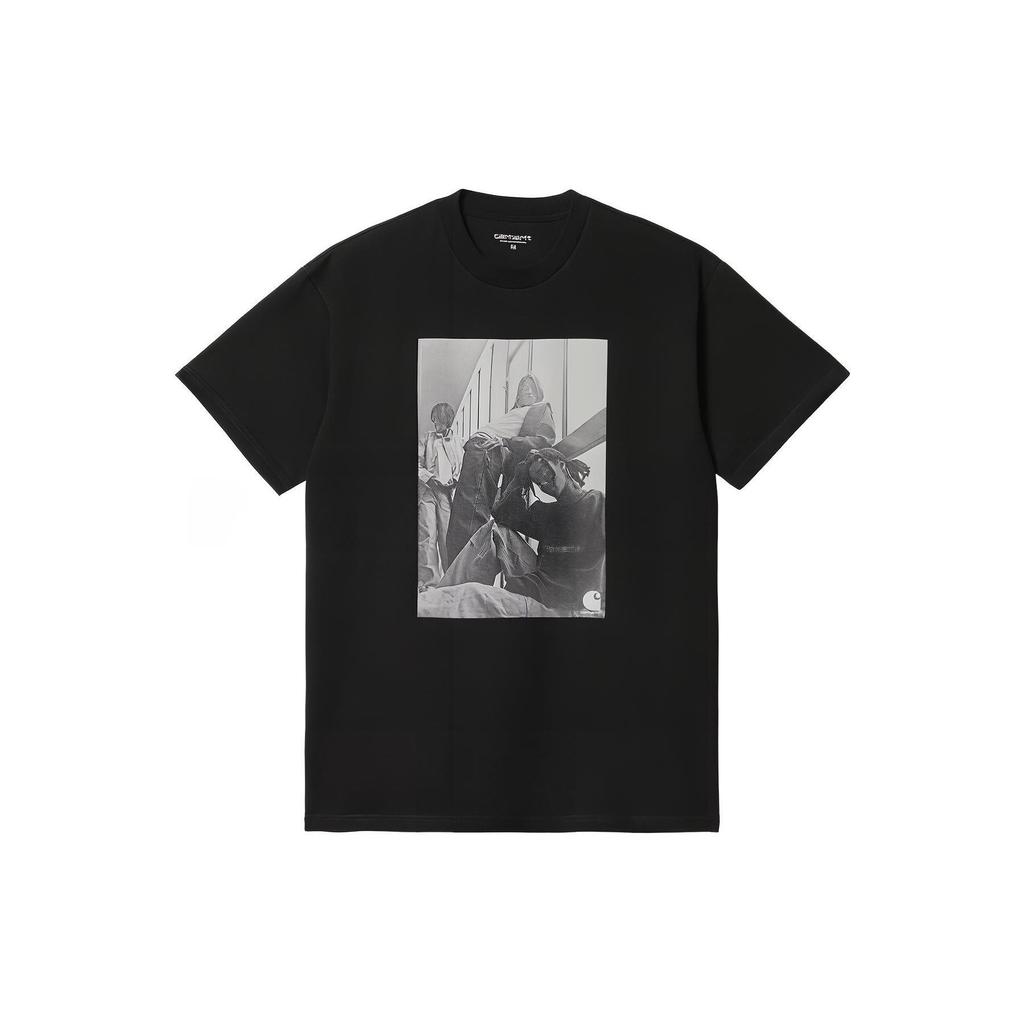 Carhartt WIP SS23 Round Neck Graphic Print Casual Pullover Short Sleeve T-Shirt Unisex Tops Black CHXTES231772K-BKX