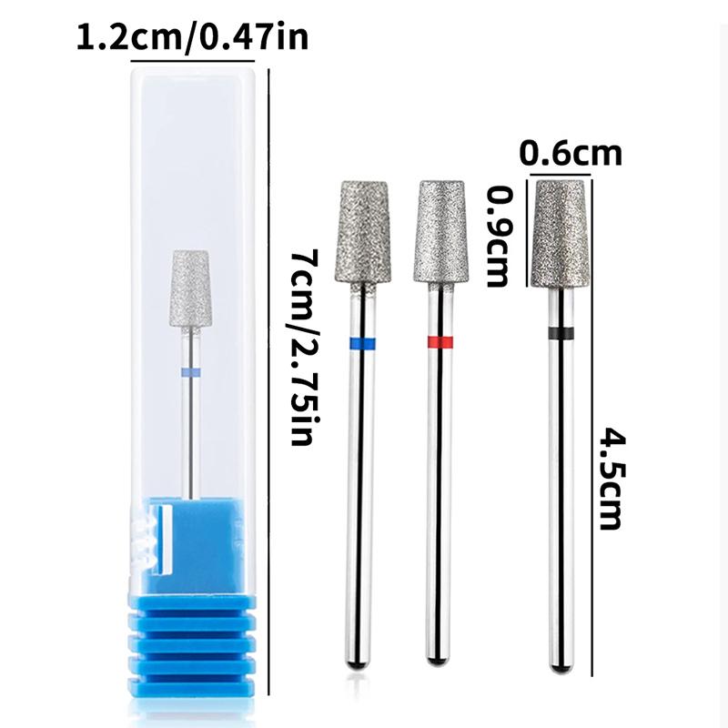 Nail Drill Bit Flat Head Conical Electric Manicure File Quick Removal Nails Polish Grinding Head Cuticle Professional Nail Tools