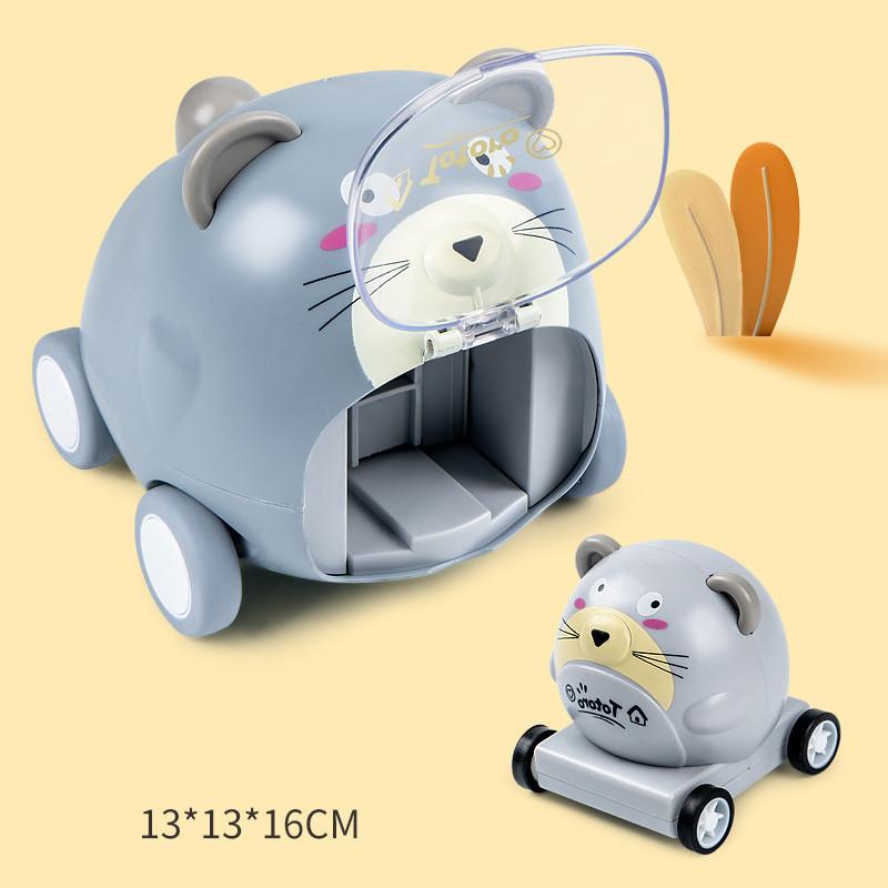 Cute Animal Inertia Power Car Monkey Mouse Cartoon Mother And Child Ejection Car Enlarged Size