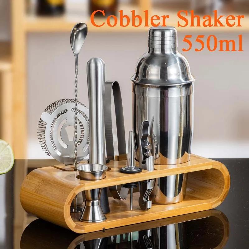 Nerezová sada na koktejly Míchačka Barman sada Cobbler Boston Shaker Barová sada Nástroje Jigger Míchačka Muddler Nalévátko Lžíce