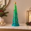 Tabletop Christmas Tree with Star Topper Freestanding Round Base Compact Holiday
