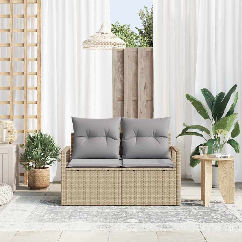 Garden Sofa with Cushions 120 x 62 x 69 cm Poly Rattan
