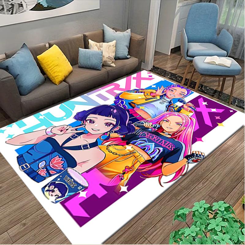 1pc Office Printed Area Carpet, Kpop Demon Hunters Rug, Home Sofa Chair Mat For Christmas and Halloween Décor