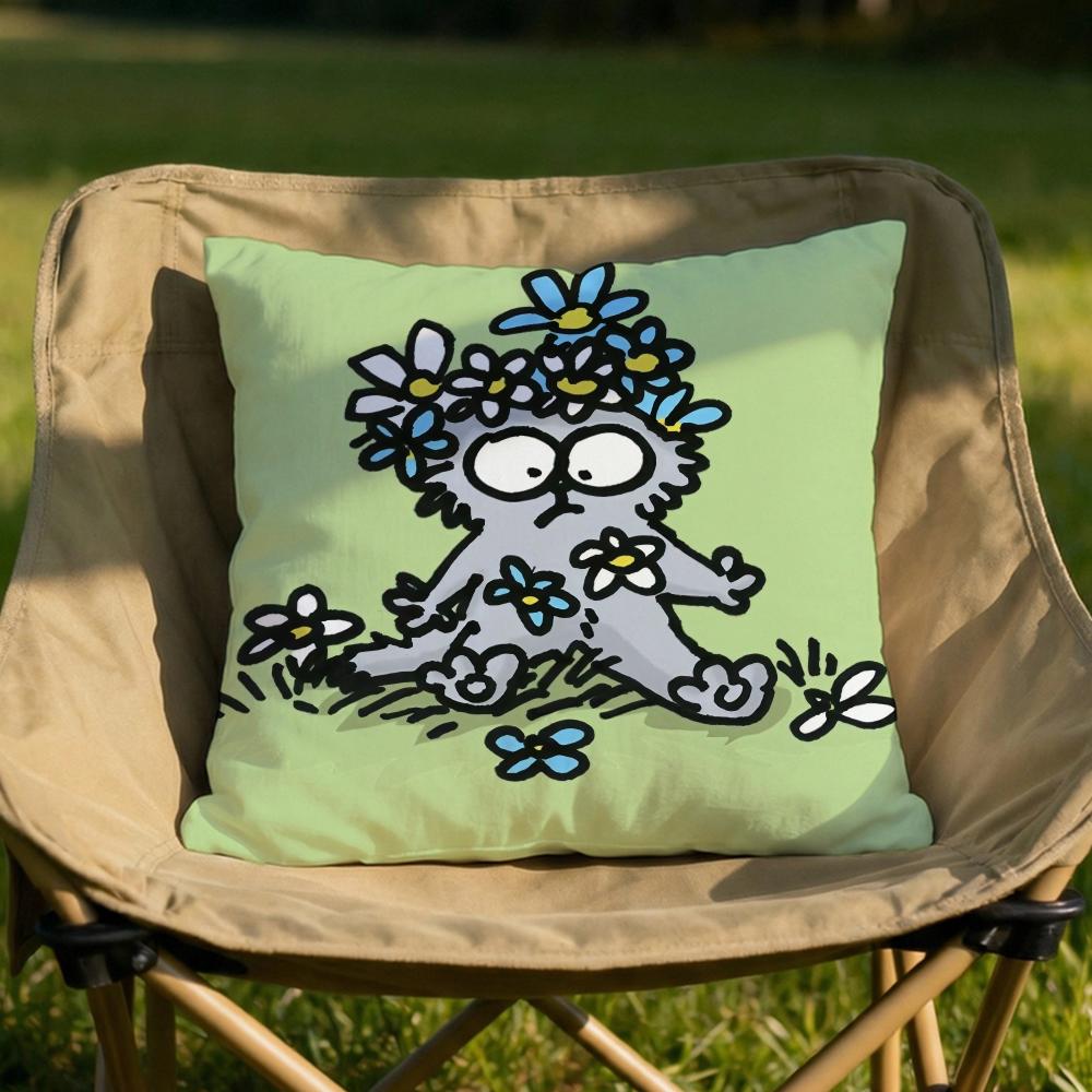 Kawaii SSimons Cat Cushion Cover Soft Reversible Durable Pillow Cover MultiScene Use for Home Car Daily Comfort